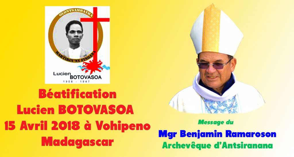 Message du Mgr Benjamin Ramaroson – Béatification de Lucien Botovasoa